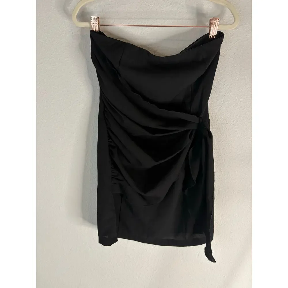 Superdown Andria Mini Dress Strapless Faux Wrap Party Cocktail Hoco Date Night S - Picture 4 of 11